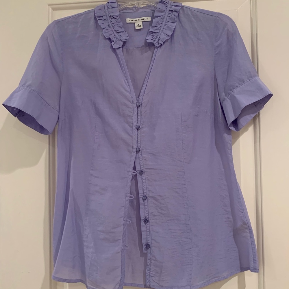 Banana Republic ruffle neck blouse